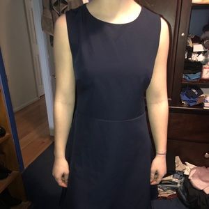 Navy blue dress with open back